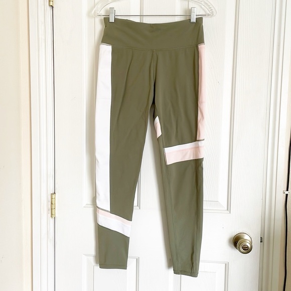 Sweaty Betty Power color block moss green workout full lenght leggings size S - Picture 2 of 9